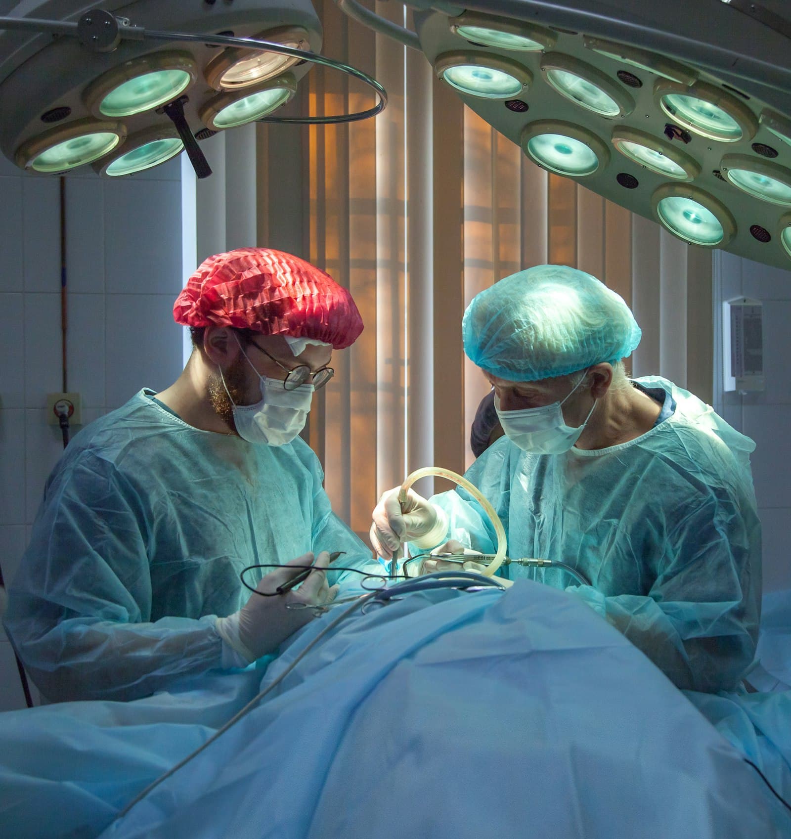 Surgical professionals discussing a case